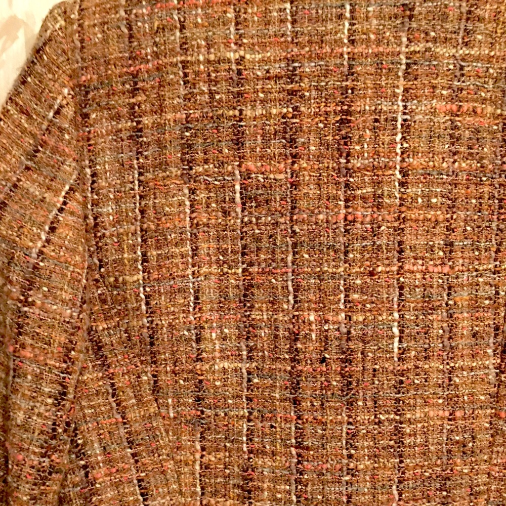 Linda Allard EllenTracy Golden Brown Tweed Blazer 12/14 - Picture 9 of 15